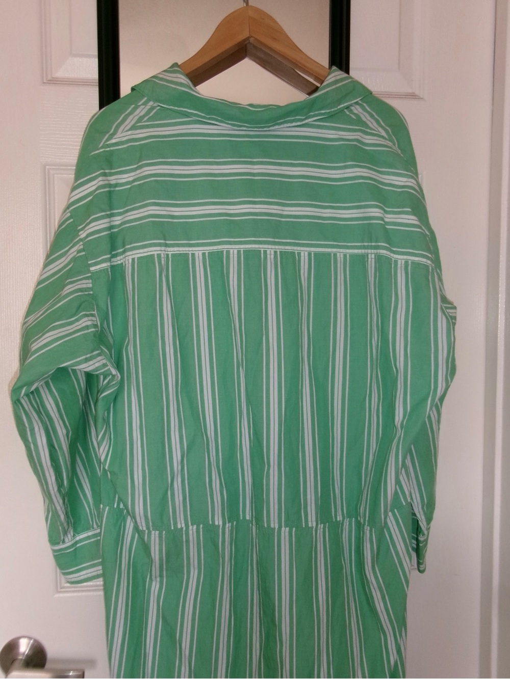 Anthropologie L XL Mint Green Striped Oversized Shirt Dress Beach Cover Up - Picture 5 of 5